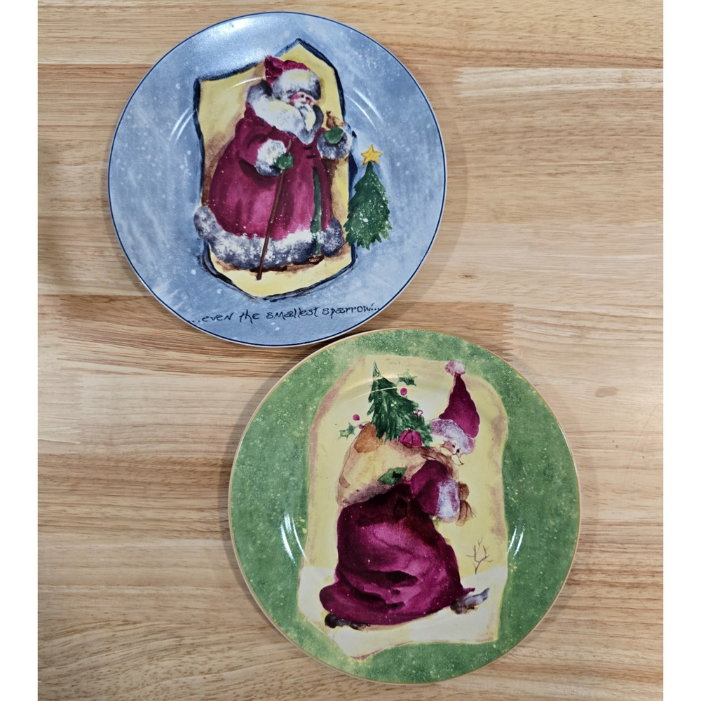 Santa's Cookies Decorative Plates Old World Father Christmas Eve Home Décor